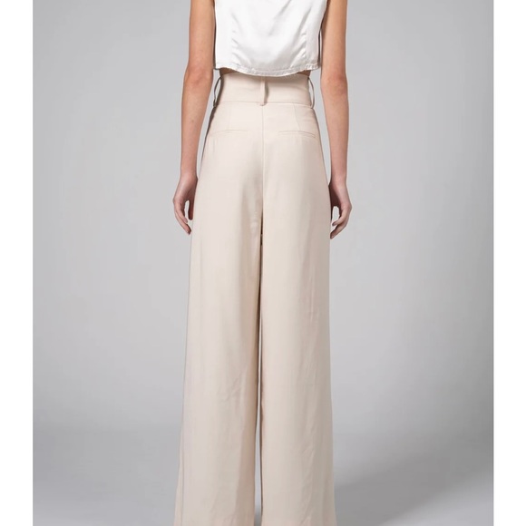 nonchalant Label Size Xs Paige Pant - Oat $311 Highwaisted Wide Leg Dress Pants - Picture 3 of 16